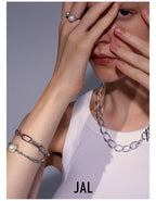 White Gold Plated Pearl Riding Whip Chain Stitching Bracelet – Elegant Fashion Jewelry NP Collection