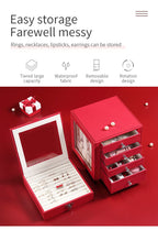Five-layer rotating leather window jewelry box