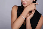 0.3-carat Luxury And Fashionable Light Luxury Trend Jewelry Silver Bracelet Set With Top-quality Moissanite, S925 Silver Electroplated Platinum NP Collection