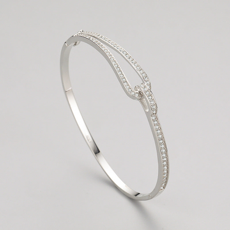 S925 Sterling Silver Bracelet Diamond Geometric Bracelet