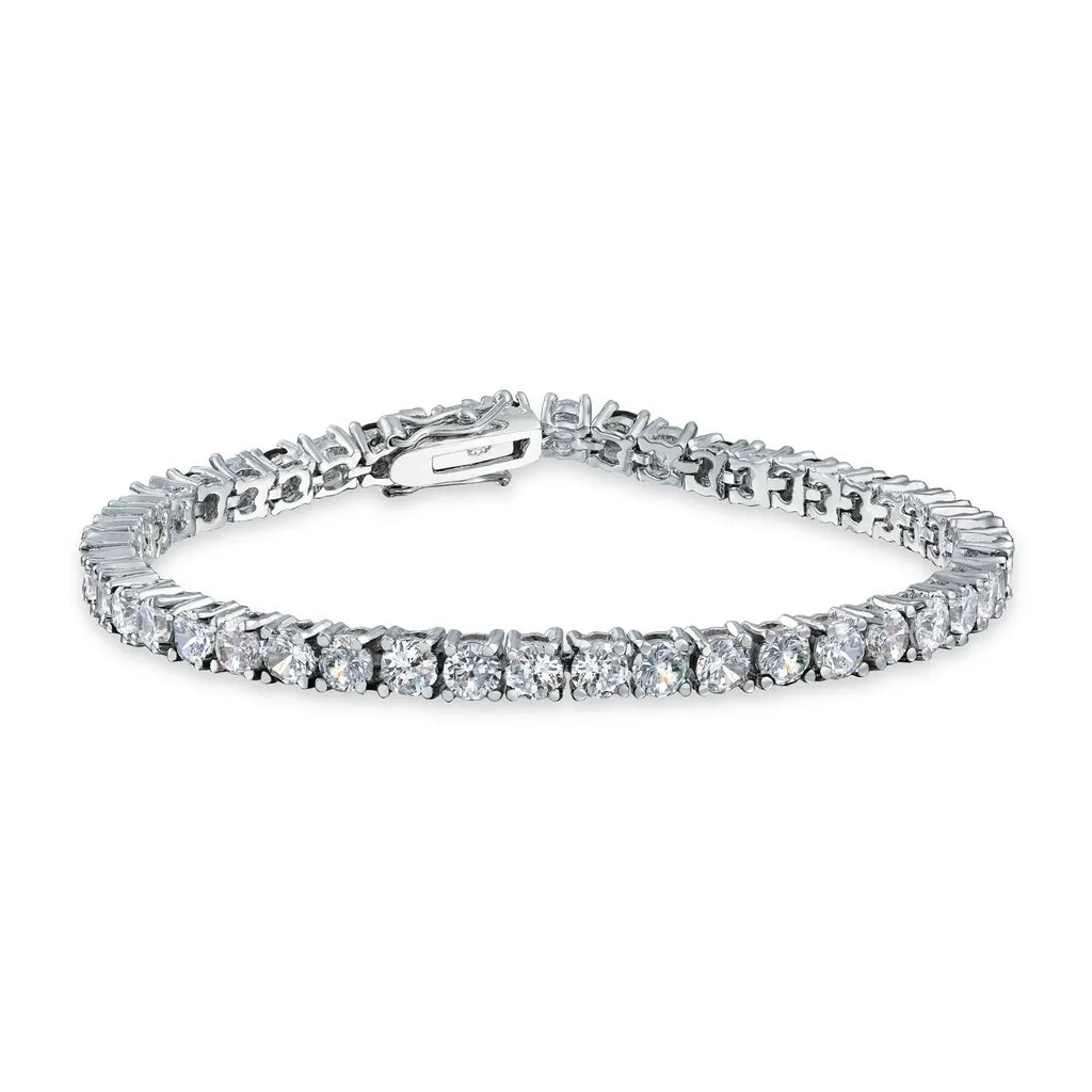 Clear White 12 CTW round Solitaire Cubic Zirconia CZ Tennis Bracelet 