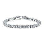 Clear White 12 CTW round Solitaire Cubic Zirconia CZ Tennis Bracelet 