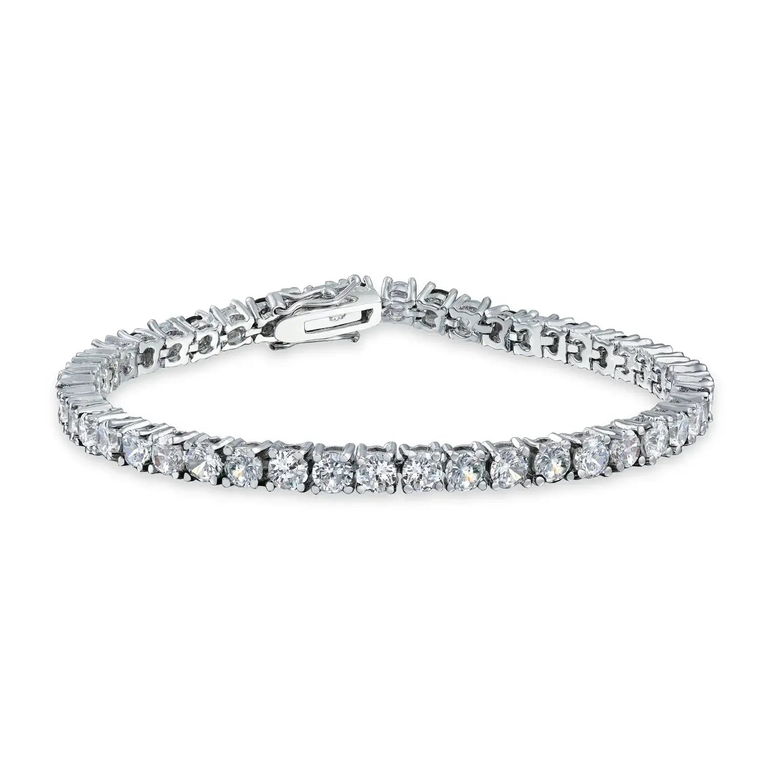 Clear White 12 CTW round Solitaire Cubic Zirconia CZ Tennis Bracelet 