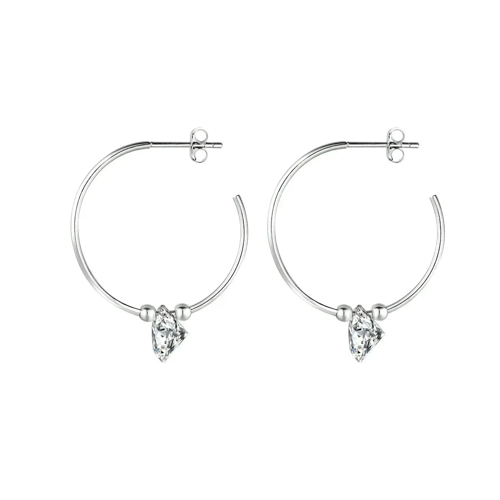 Moissanite Luxury And Fashionable Light Luxury Jewelry Silver Stud Earrings S925 Silver Plated Platinum NP Collection