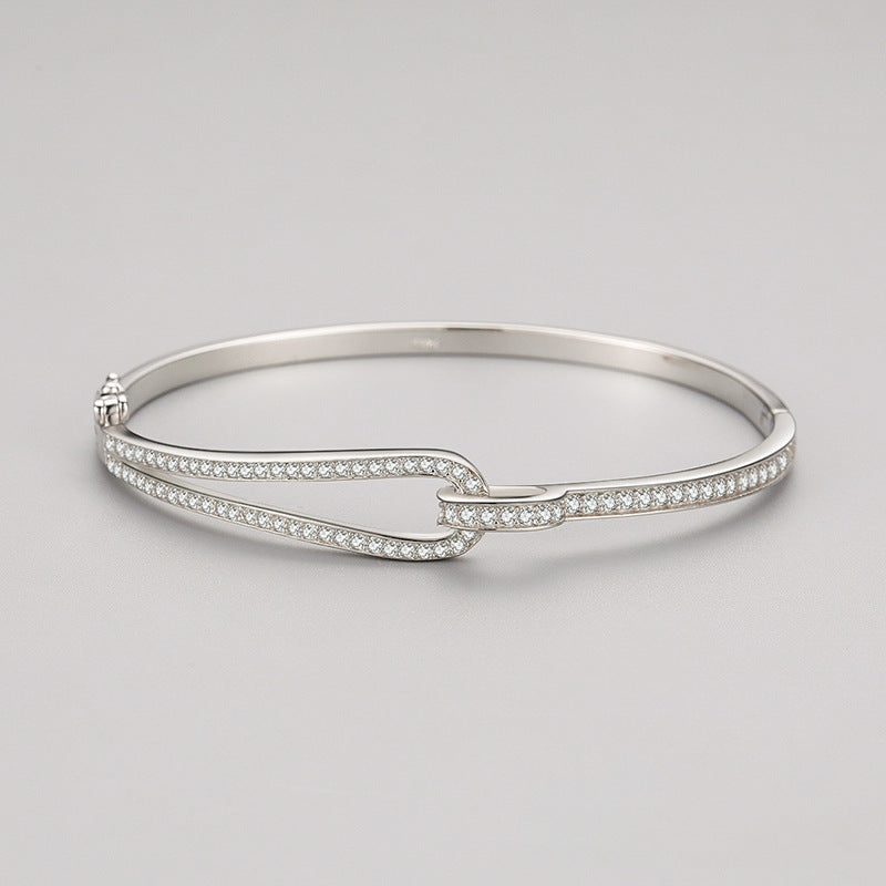 S925 Sterling Silver Bracelet Diamond Geometric Bracelet