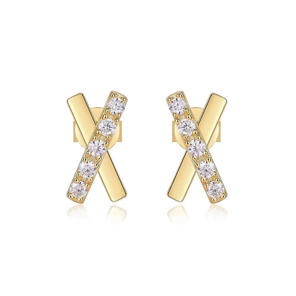 Dream Road - Premium Moissanite Luxury Fashion Light Luxury Jewelry Silver Stud Earrings S925 Silver Electroplated Gold NP Collection