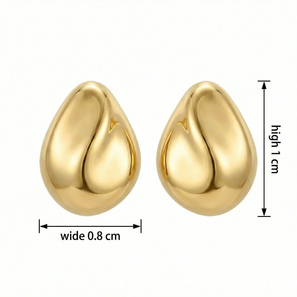 925 Sterling Silver Elegant Minimalist Teardrop Stud Earrings with High-Polished Lustrous Finish