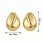 925 Sterling Silver Elegant Minimalist Teardrop Stud Earrings with High-Polished Lustrous Finish