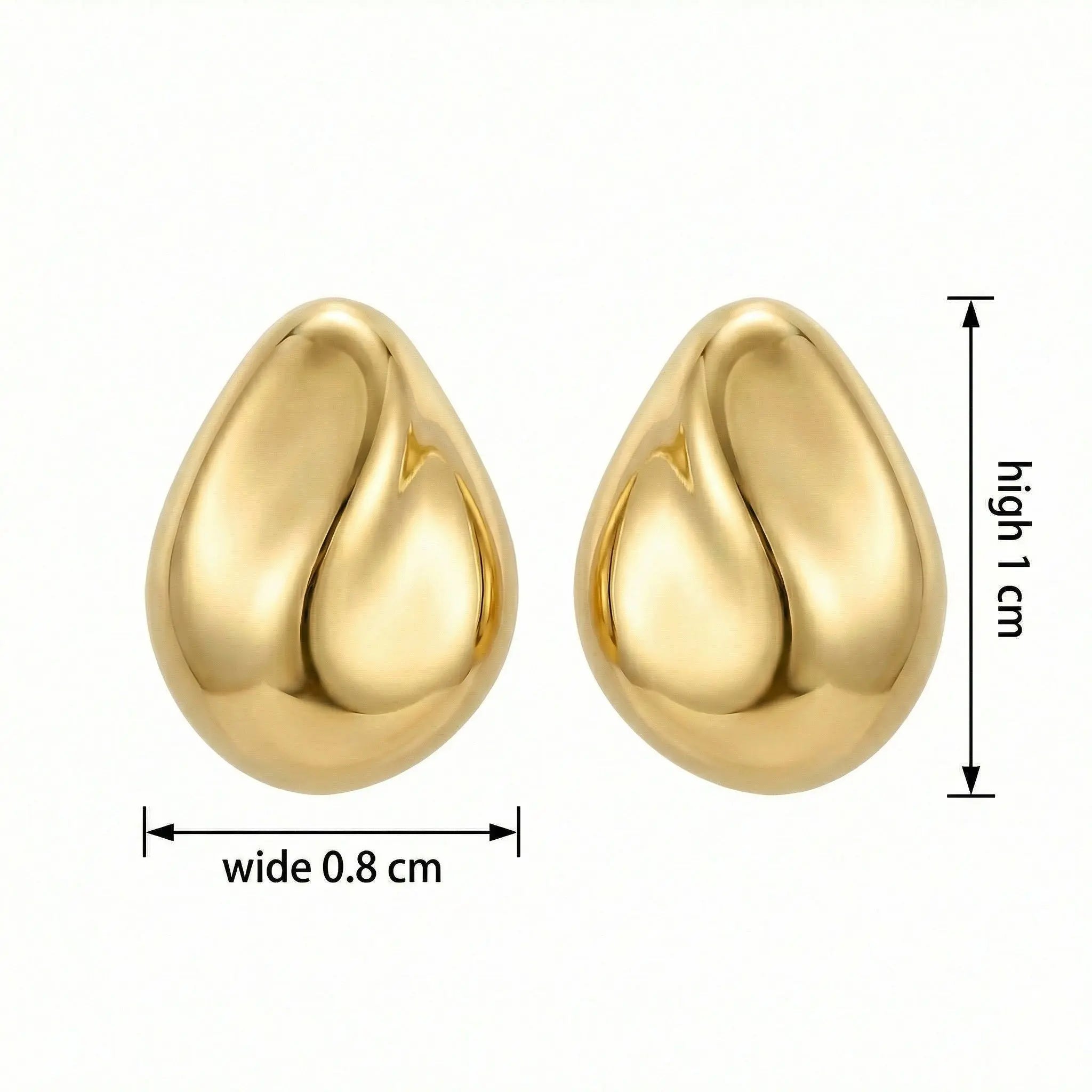 925 Sterling Silver Elegant Minimalist Teardrop Stud Earrings with High-Polished Lustrous Finish