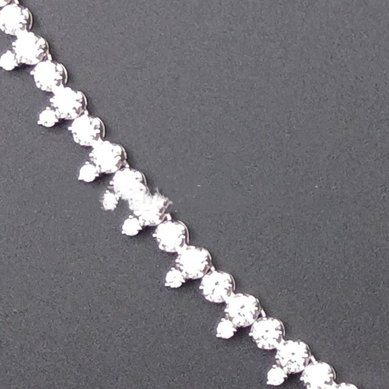 Zhou Hengfu Jewelry S925 Silver Cubic Zirconia Necklace