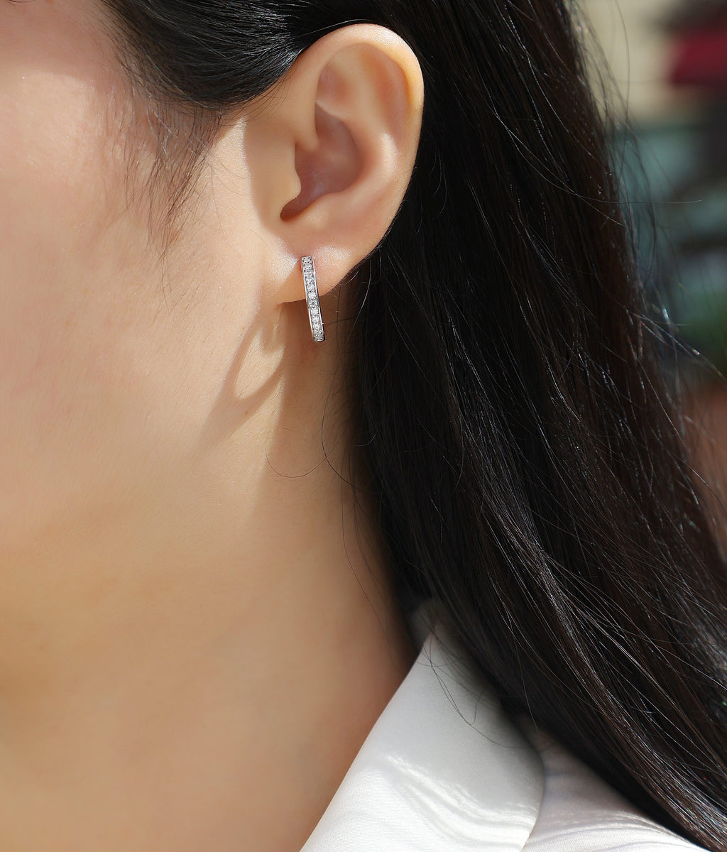 Morning Dew - Moissanite S925 Sterling Silver And Platinum-plated Stud Earrings