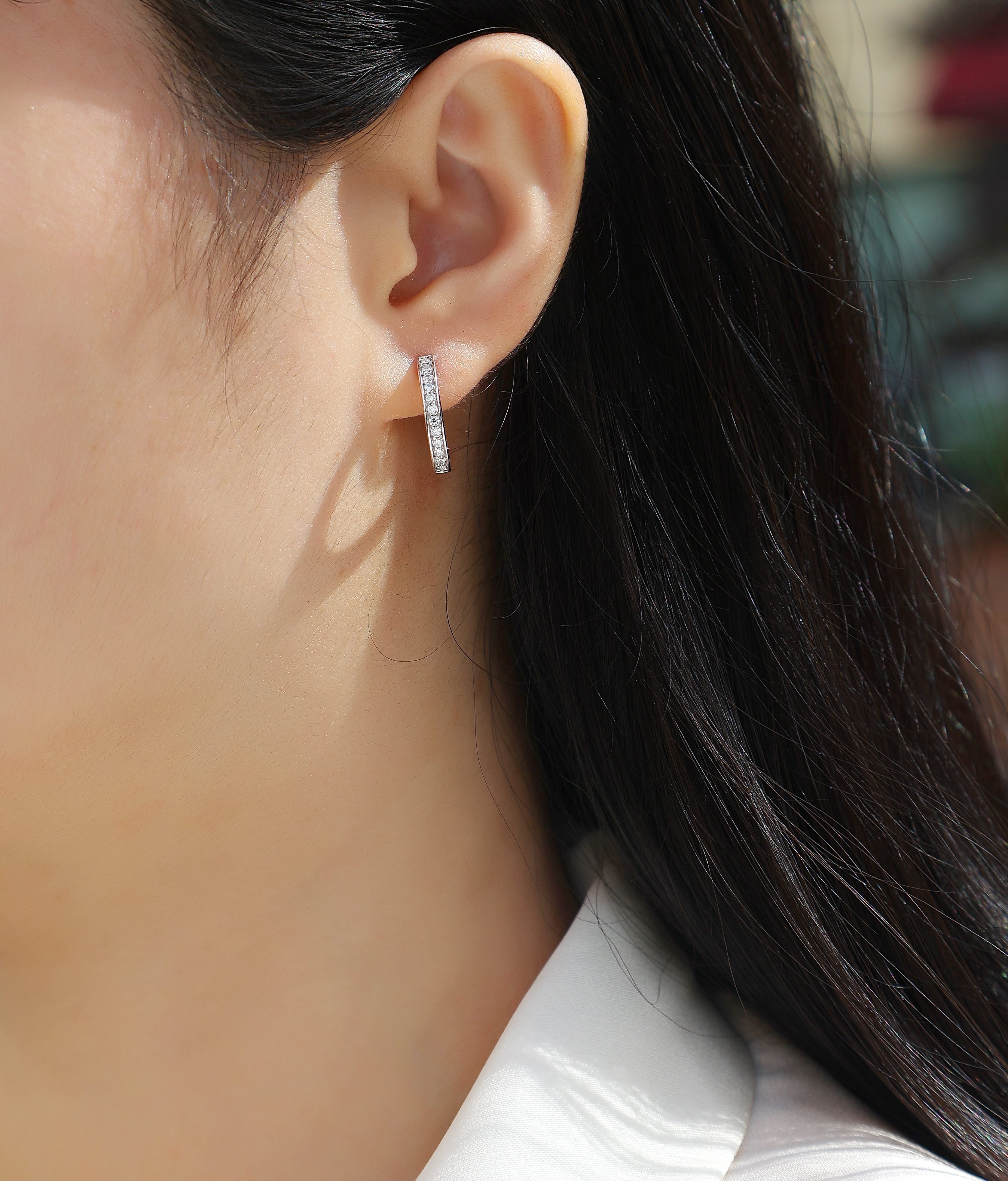 Morning Dew - Moissanite S925 Sterling Silver And Platinum-plated Stud Earrings