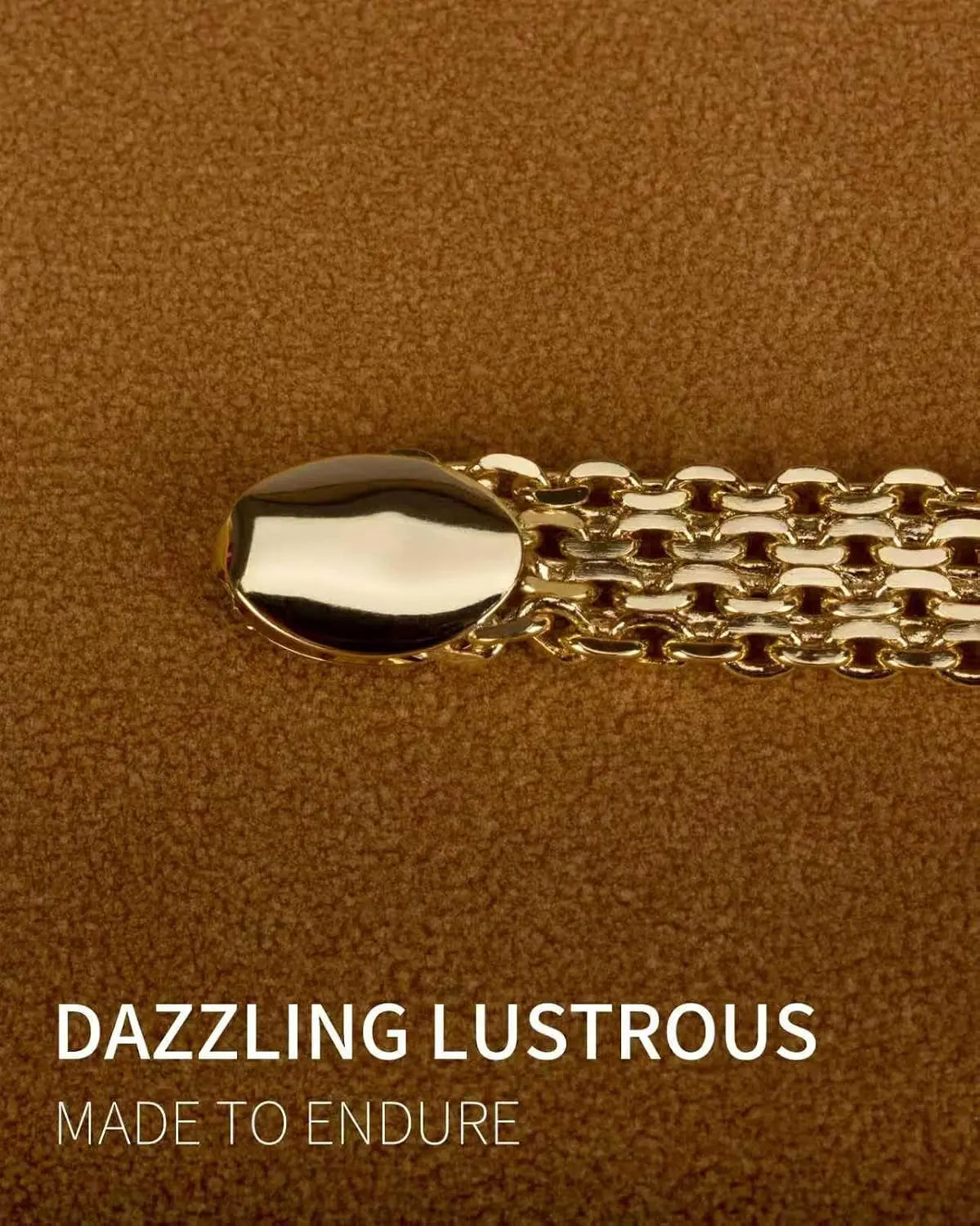14K Gold 10Mm Mesh Chain Link Bracelet 