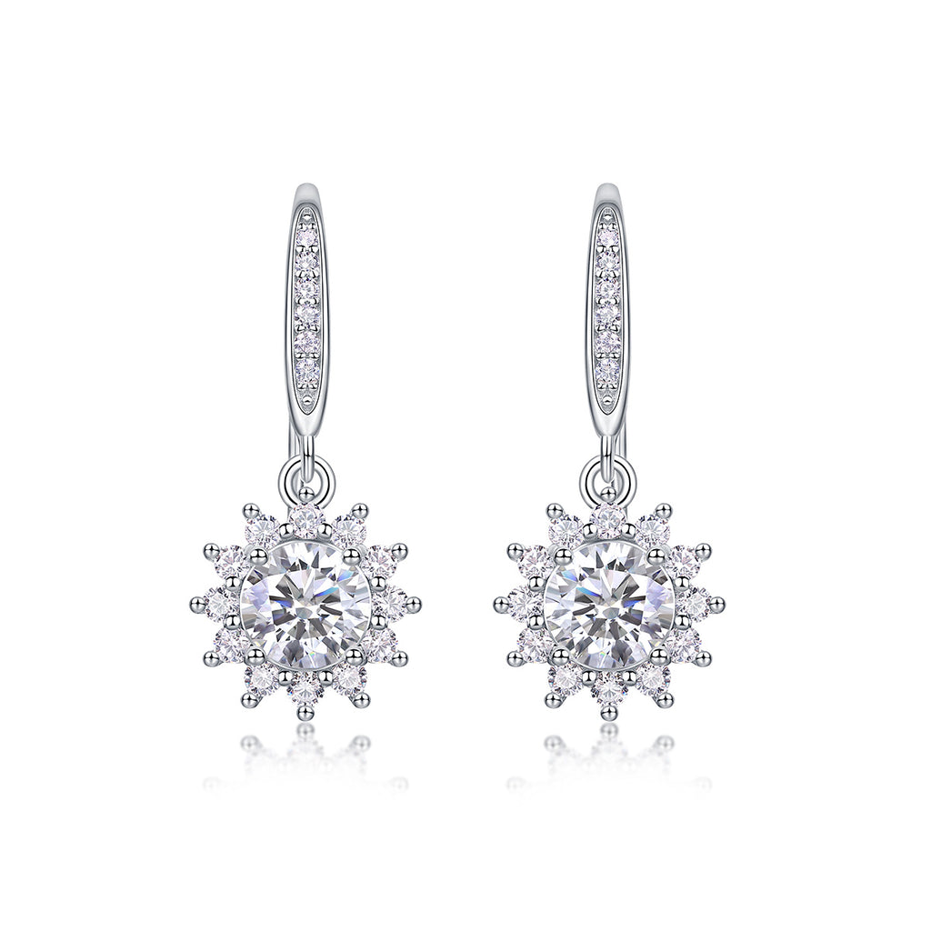 Qingcheng - Half-carat Moissan Diamond S925 Sterling Silver And Platinum-plated Stud Earrings