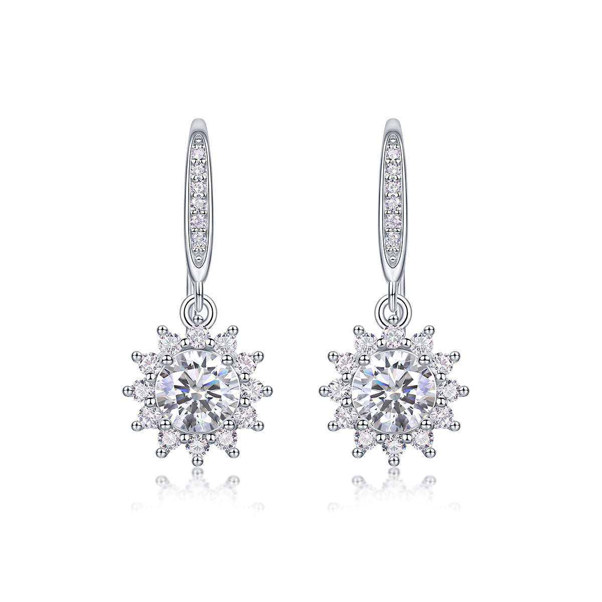 Qingcheng - Half-carat Moissan Diamond S925 Sterling Silver And Platinum-plated Stud Earrings