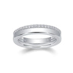 1Double Ring Shadow Ring with Moissanite S925 Sterling Silver and Platinum-Plated Diamond