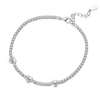 S925 Loving Heart In Sterling Silver Shining Zircon Bracelet