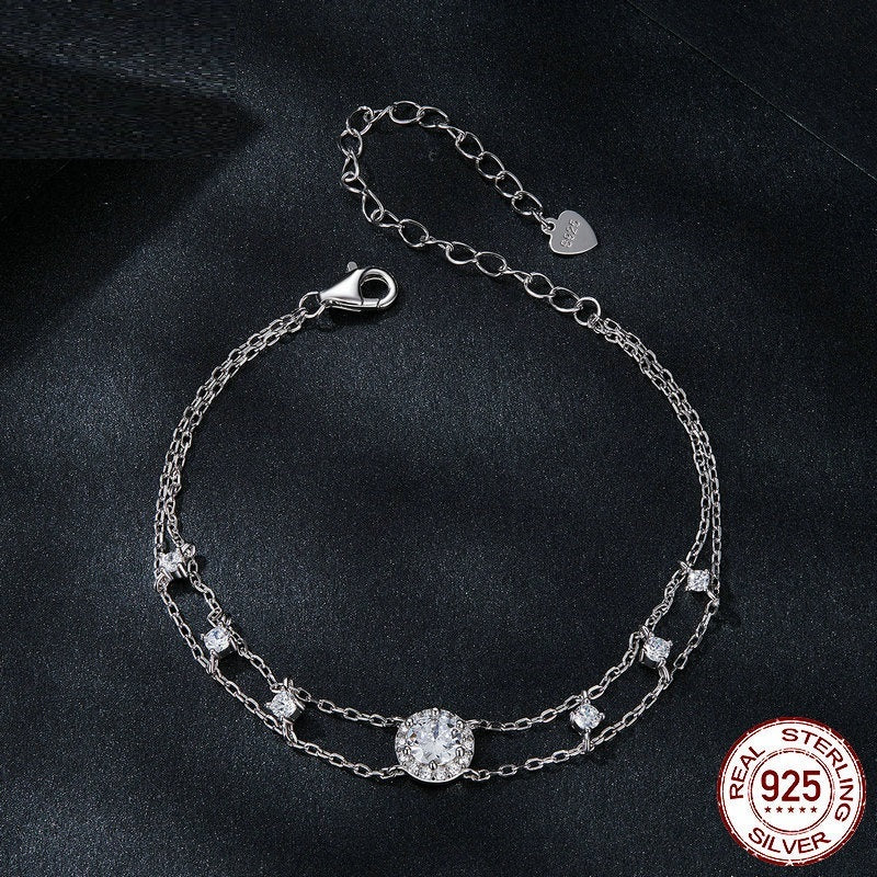 Simple Classic Design S925 Silver Diamond Bracelet
