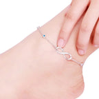 925 Sterling Silver Infinity Ankle Bracelet 