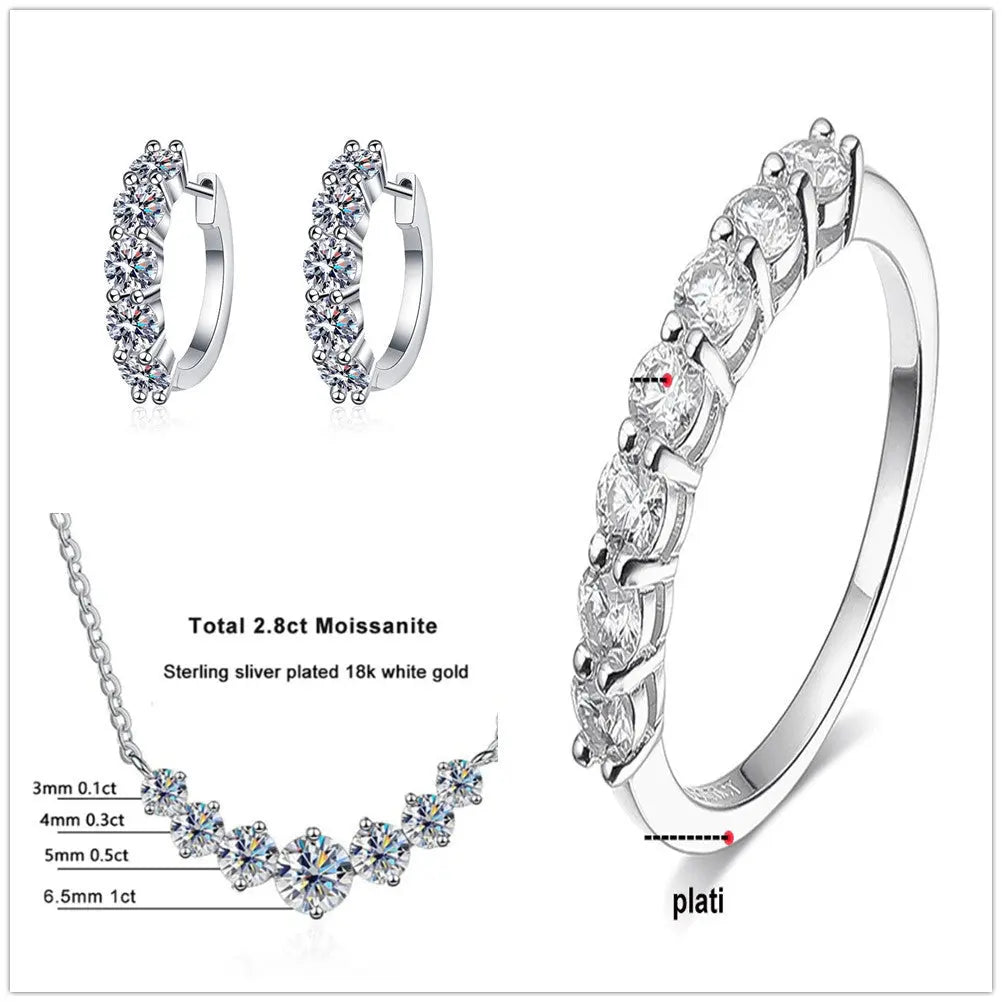 4.5 Carat Moissanite Sterling Silver Jewelry Set – Elegant Gemstone Suit NP Collection