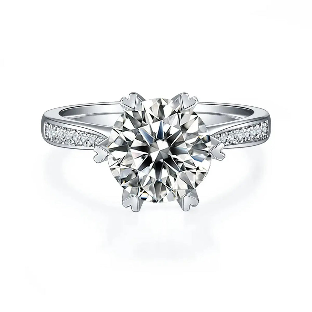 A 3-carat Luxury And Fashionable Light Luxury Jewelry Silver Ring Set With Top-quality Moissanite, S925 Silver Plated With Platinum NP Collection