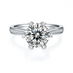 A 3-carat Luxury And Fashionable Light Luxury Jewelry Silver Ring Set With Top-quality Moissanite, S925 Silver Plated With Platinum NP Collection