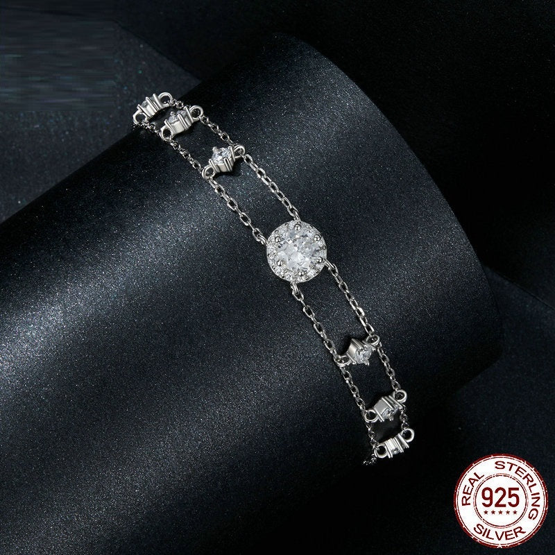 Simple Classic Design S925 Silver Diamond Bracelet