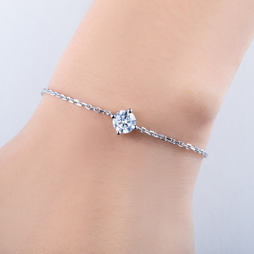S925 Sterling Silver Classic Four-claw D-color Moissanite Bracelet