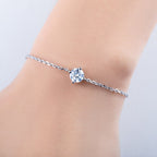S925 Sterling Silver Classic Four-claw D-color Moissanite Bracelet