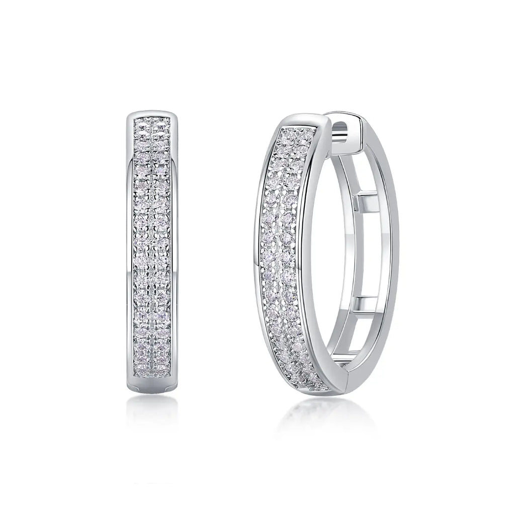 1Firefly Light - Moissanite S925 Sterling Silver Earrings with Platinum-Plated Stud Earrings