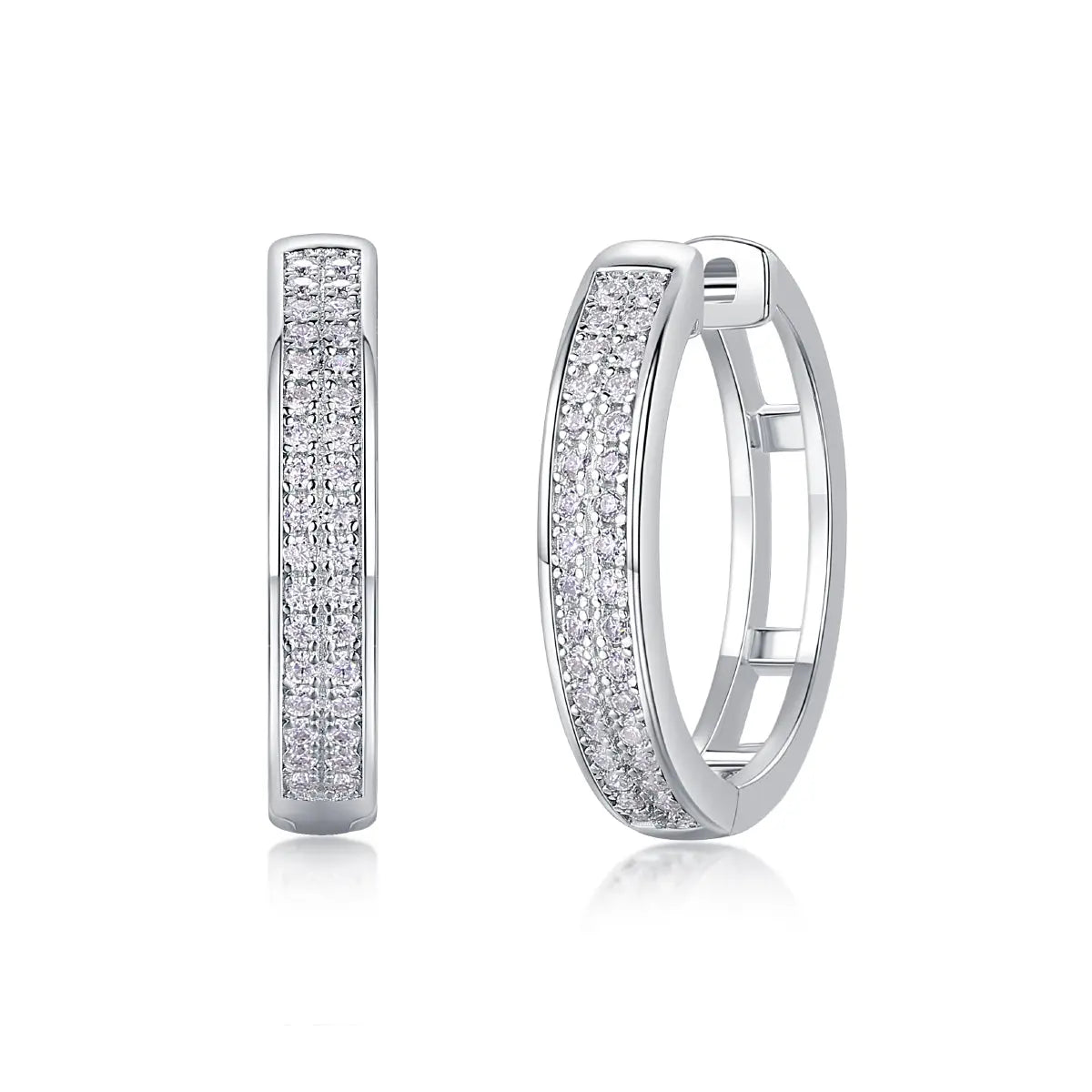1Firefly Light - Moissanite S925 Sterling Silver Earrings with Platinum-Plated Stud Earrings