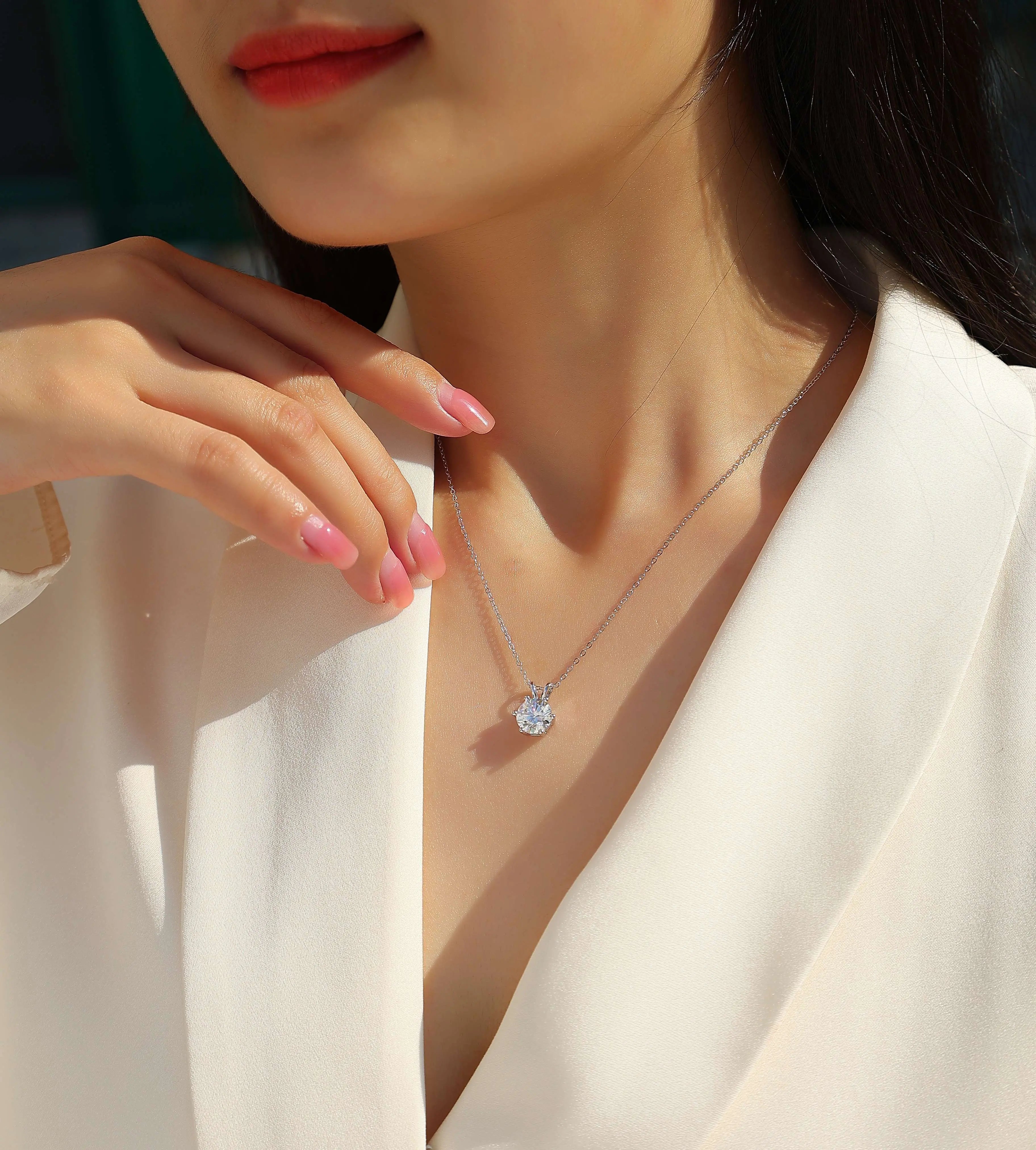 Romantic Mark -  Diamond Jewelry Pendant with 2-Carat Moissanite S925 Sterling Silver 