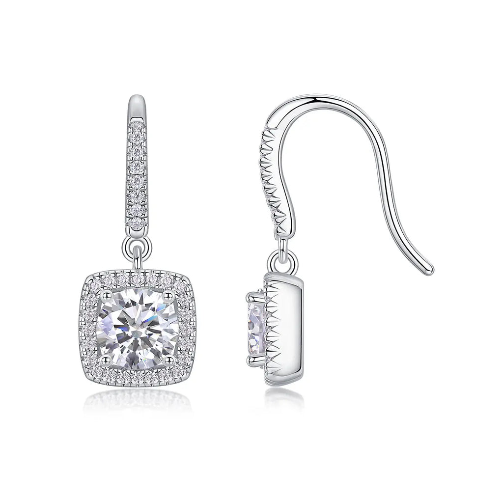 Moissanite Luxury & Fashionable Light Luxury Silver Stud Earrings – S925 Platinum Plated NP Collection