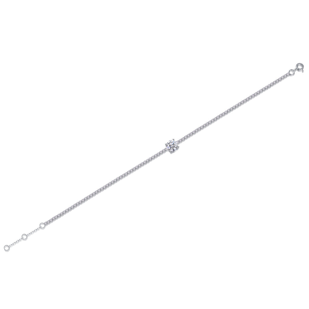 Mossan Diamond Silver Bracelet