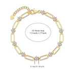 Set With Top-quality Moissanite, This Luxurious And Fashionable Light Luxury Trend Jewelry Silver Bracelet Is S925 Silver-plated With Gold NP Collection
