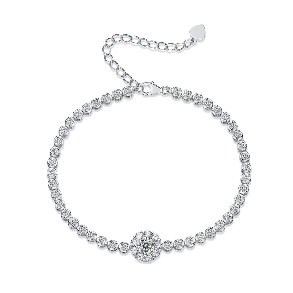 The Bridge Of Magpies-Mosan Diamond Silver Bracelet
