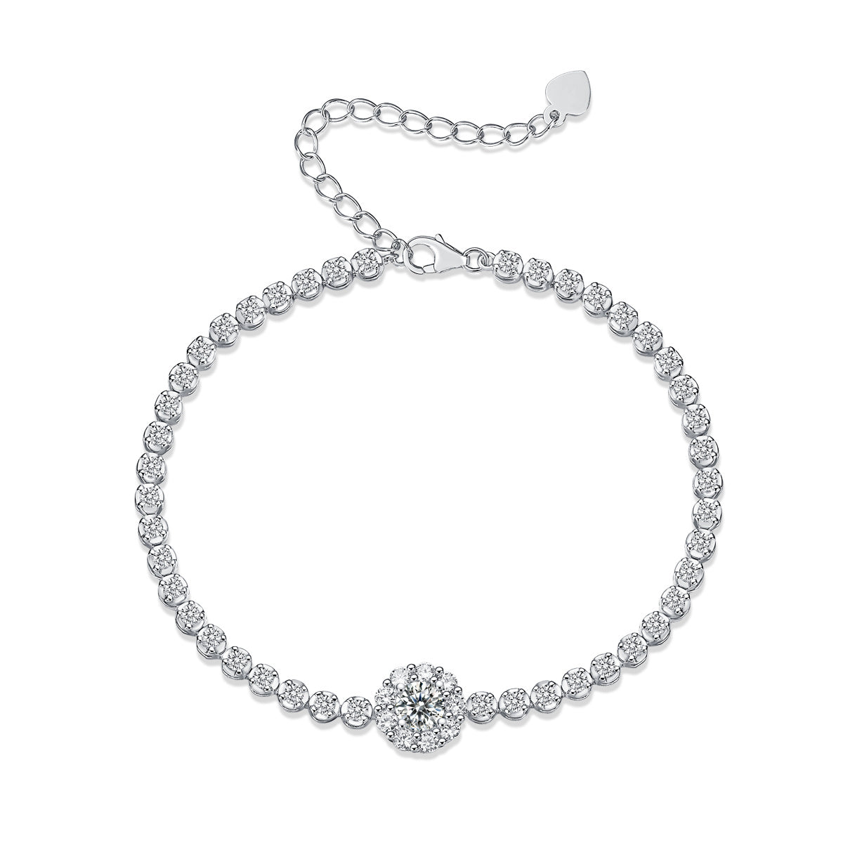 The Bridge Of Magpies-Mosan Diamond Silver Bracelet