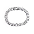 18K White Gold Plated Simulated Diamond Tennis Bracelet