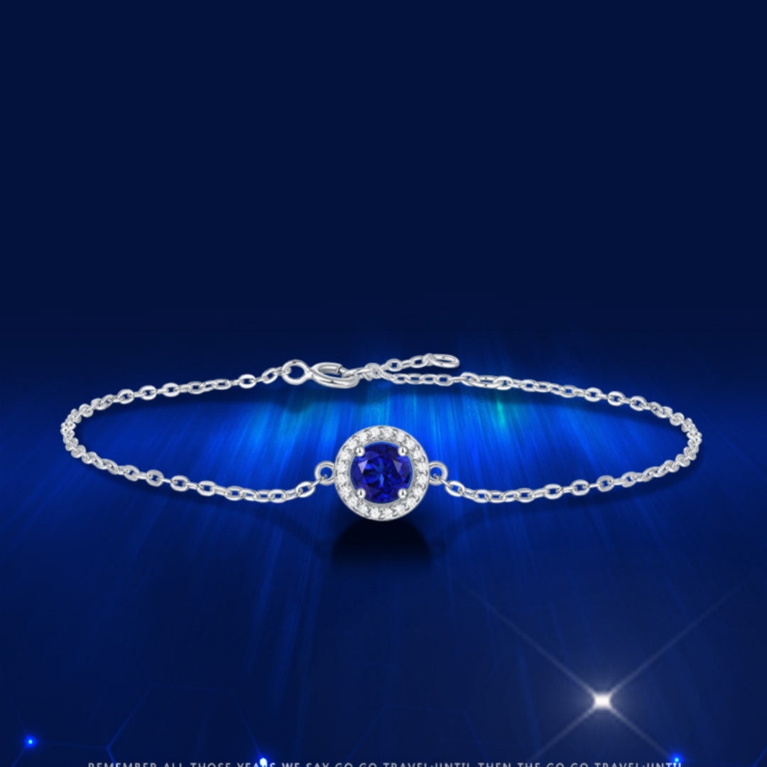 S925 Silver Inlaid Sapphire Bracelet