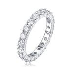 Row Diamond Ring, Moissanite Silver Ring