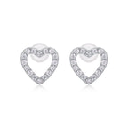 From the Heart - Moissanite S925 Sterling Silver and Platinum-Plated Stud Earrings 