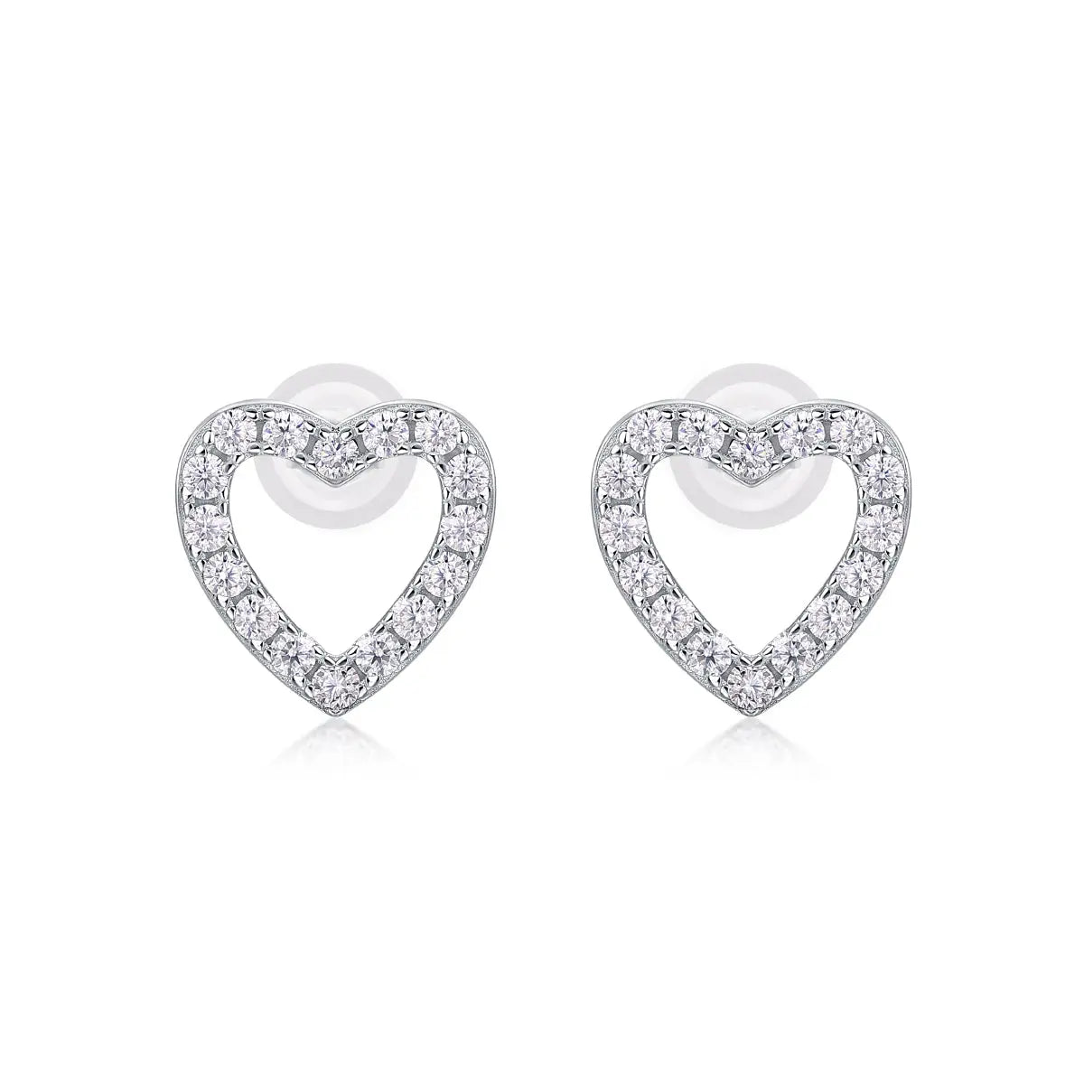 From the Heart - Moissanite S925 Sterling Silver and Platinum-Plated Stud Earrings 