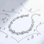 Heart Moissanite Bracelet Silver 