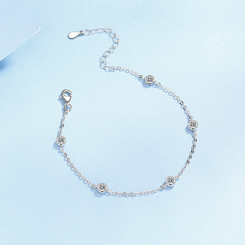 Sterling Silver Moissanite Simple Elegant Bracelet