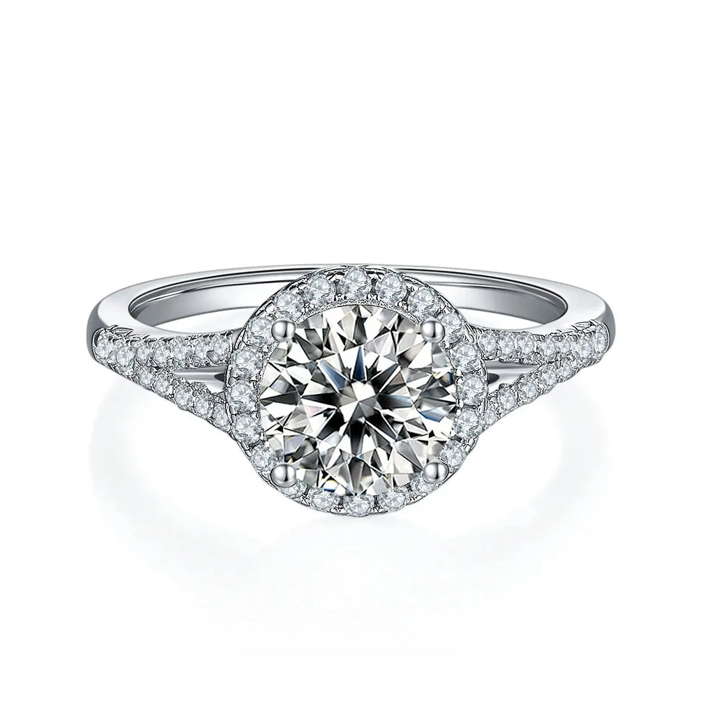1.5-Carat Luxury & Fashionable Light Luxury Silver Ring – Top-Quality Moissanite, S925 Platinum Plated NP Collection