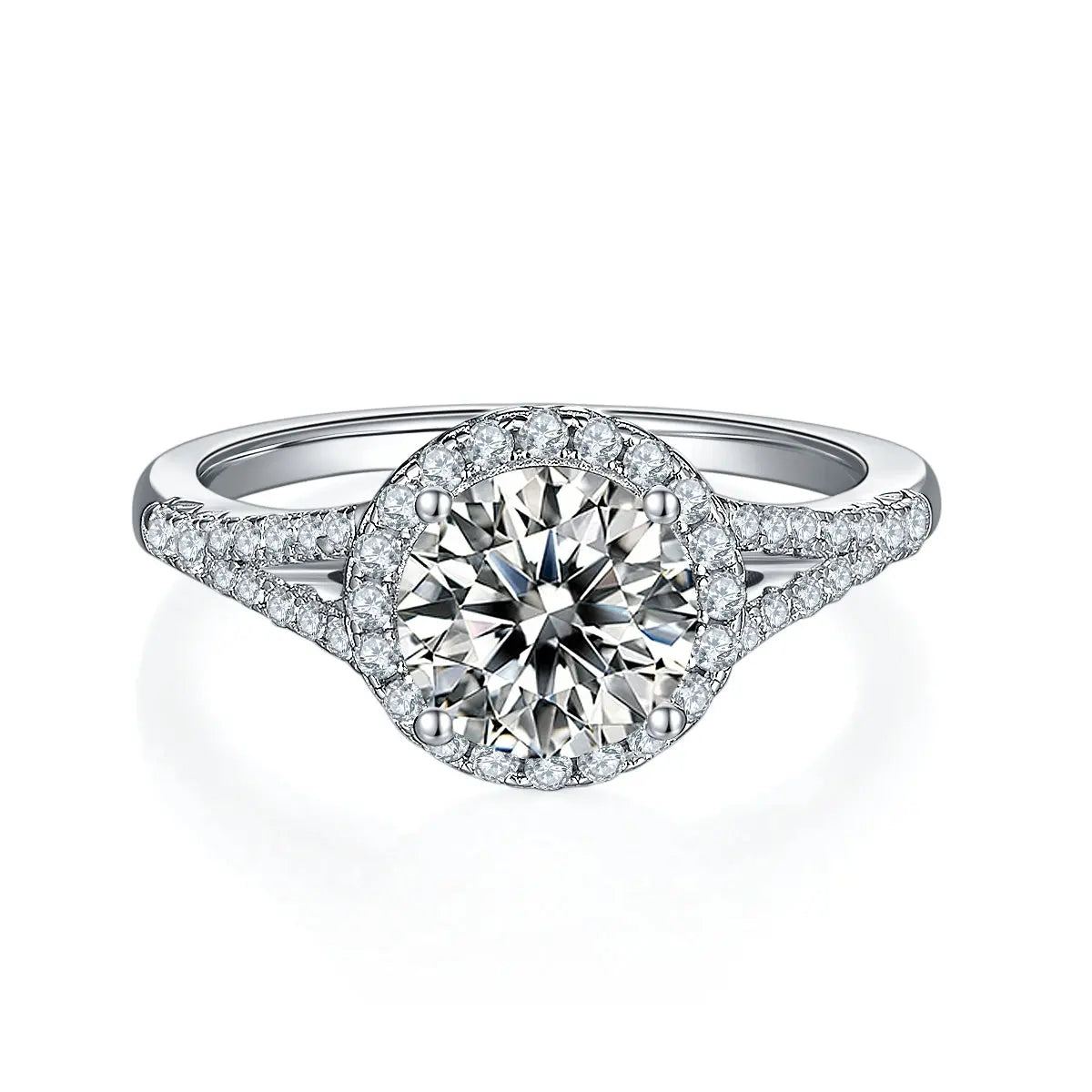 1.5-Carat Luxury & Fashionable Light Luxury Silver Ring – Top-Quality Moissanite, S925 Platinum Plated NP Collection