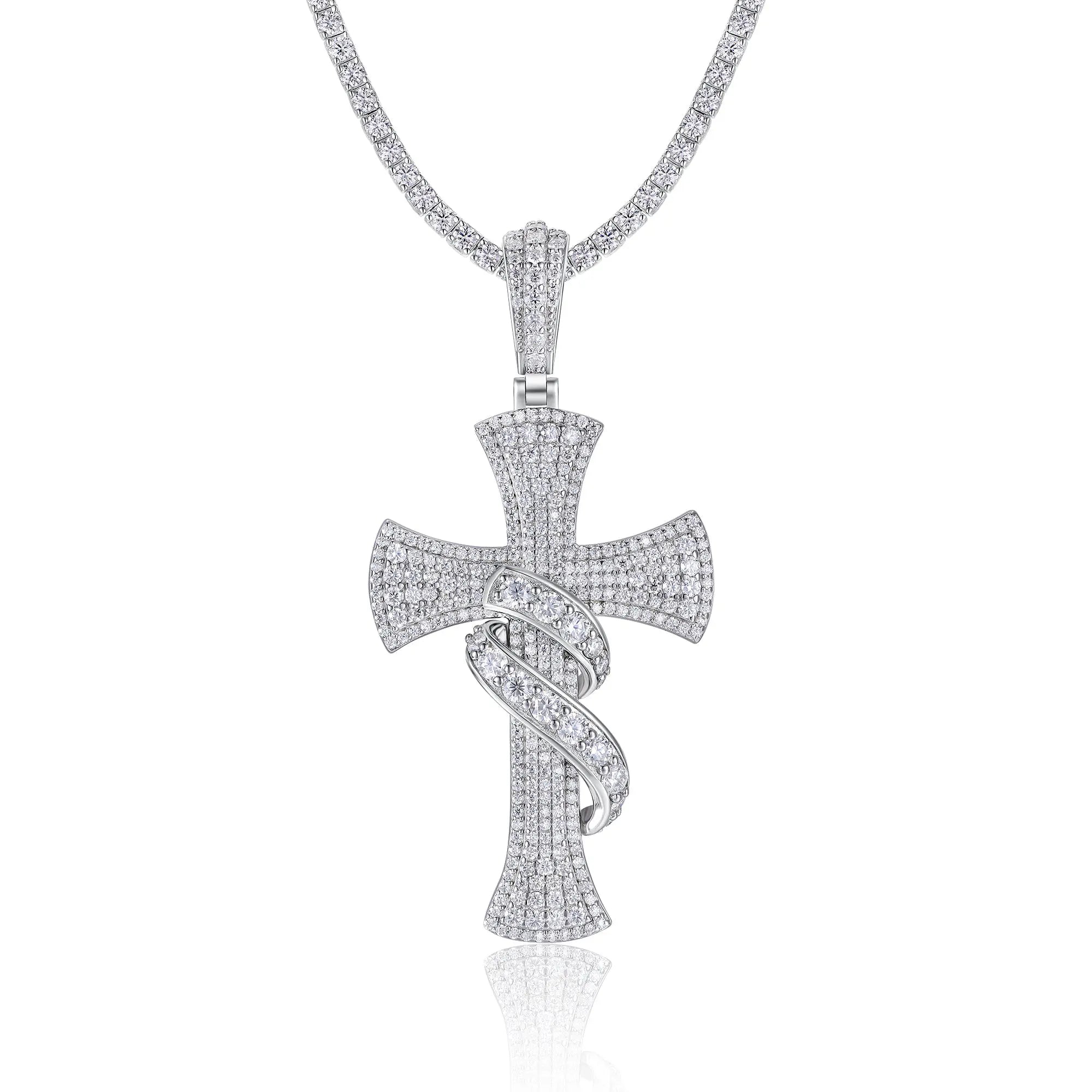 Moissanite, This Luxurious And Fashionable Light Luxury Trend Jewelry Necklace Pendant Is Made Of S925 Silver Electroplated With Platinum NP Collection