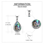 925 Silver Teardrop Urn Necklace for Ashes Retro Silver