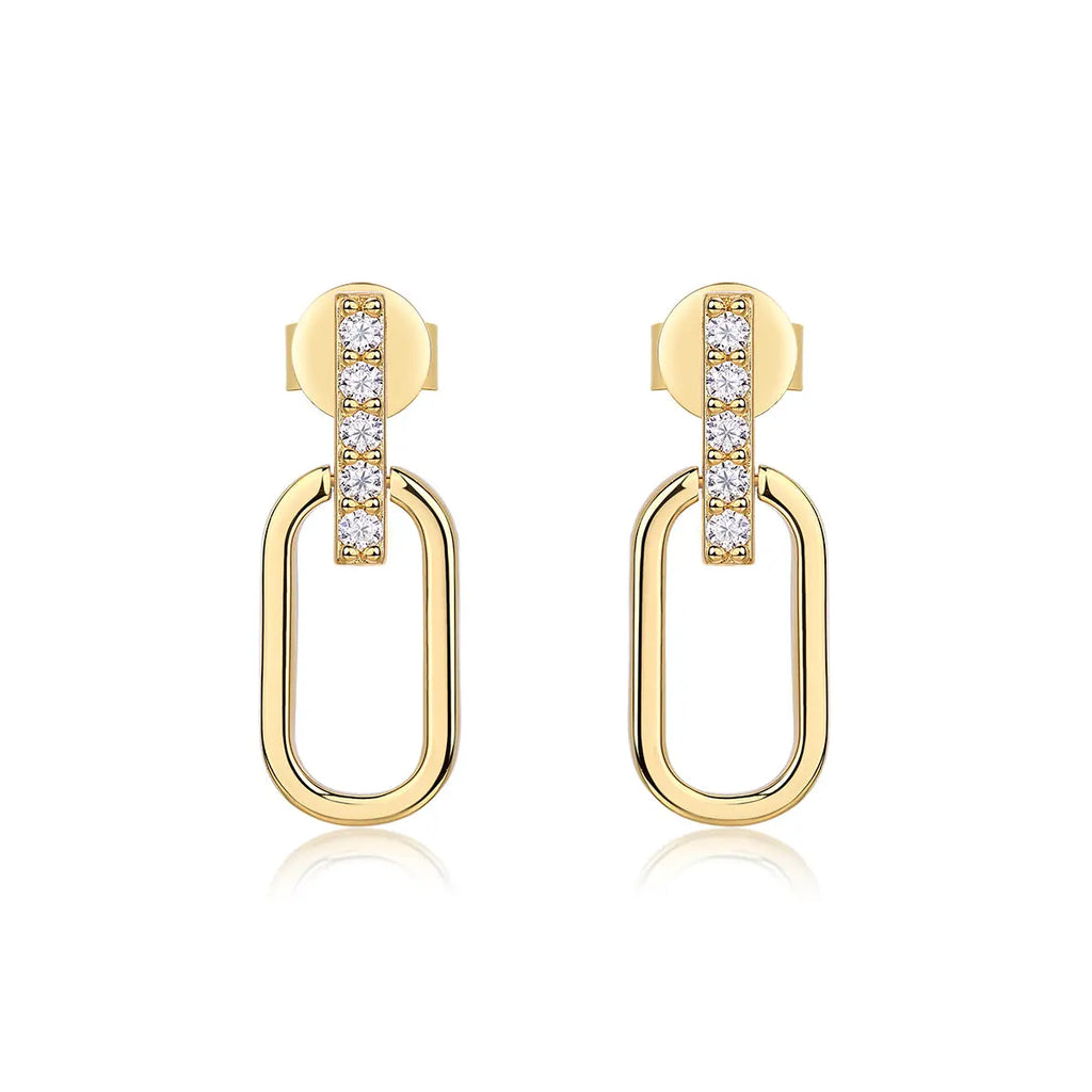 Aloof – Moissanite Luxury & Fashionable Silver Stud Earrings, S925 Gold Plated NP Collection