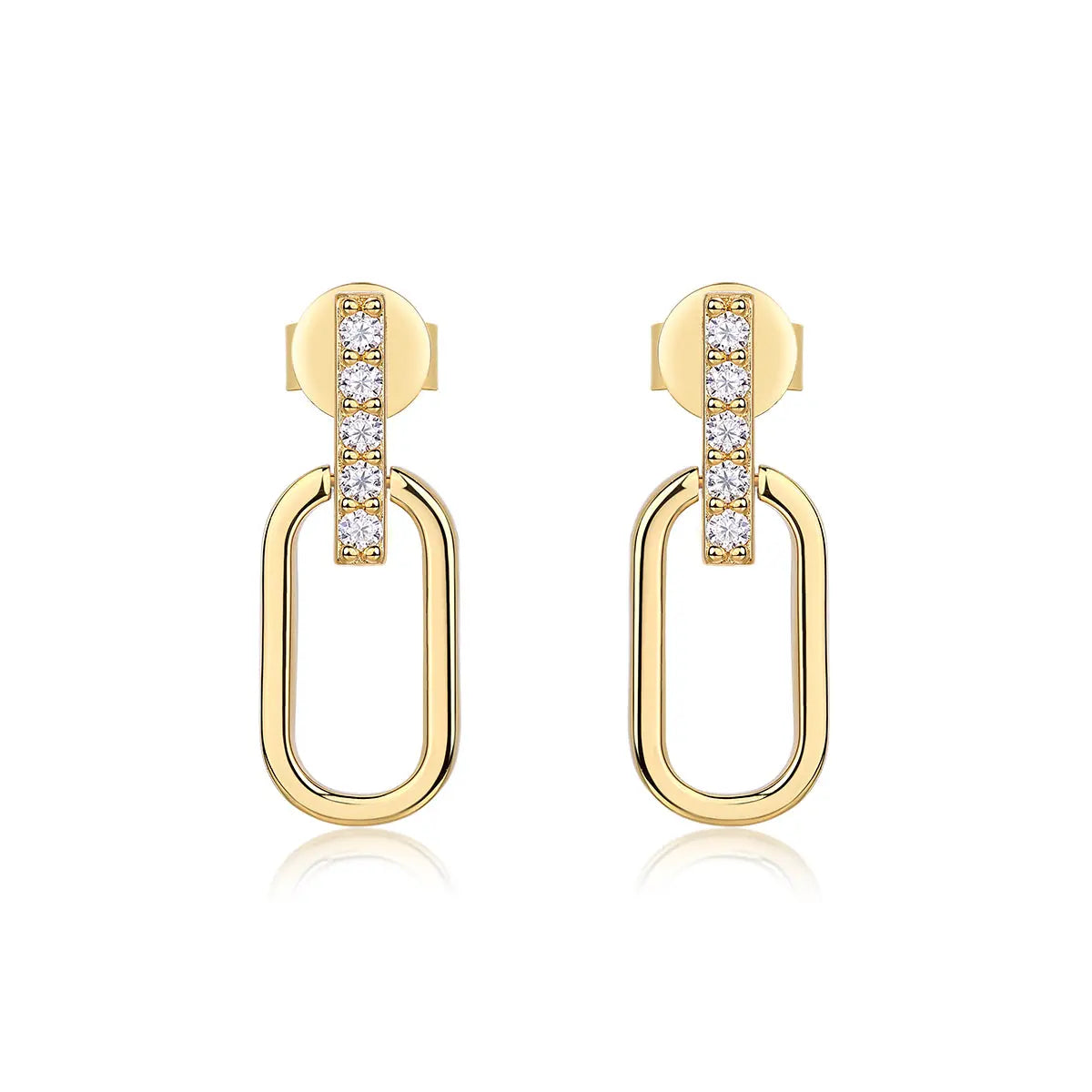 Aloof – Moissanite Luxury & Fashionable Silver Stud Earrings, S925 Gold Plated NP Collection